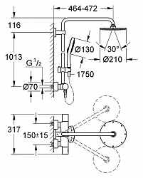 Душевая стойка Grohe Rainshower System 210 27967000