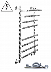 Полотенцесушитель Двин F BRAID electro 60/50 1"-3/4"-1/2" Электрический  ТЭН справа К эл, Полированный (4627169469927)