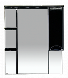 Misty Жасмин - 85 Зеркало - шкаф прав. (свет) черная эмаль
