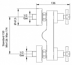 Смеситель Bandini Giob 468.920/30 Cr для душа